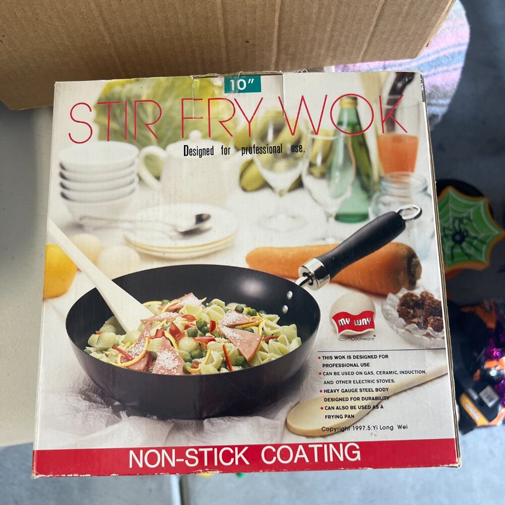 My Way Cookware Pan Stir Fry Wok 10 Inch Non-Stick Coating Gauge Steel Body - Picture 2 of 5
